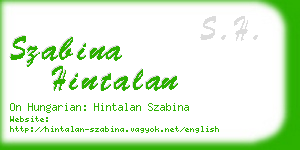 szabina hintalan business card